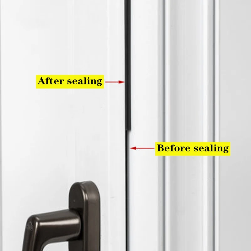 Звукоизоляционные уплотнительные полоски для дверей и окон 6 м пластик силикон