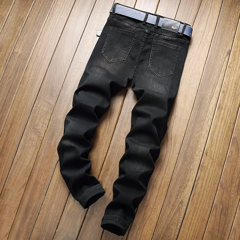 

Pantalon Hombre Jean New Spijkerbroeken Heren Slim Pantalon Jeans Homme Personality Black Ripped Jeans for Men Denim Trousers