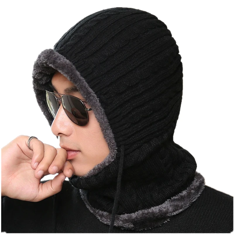Зимние вязаные шапки унисекс 2019 мужские и женские теплые бархатные шапочки с