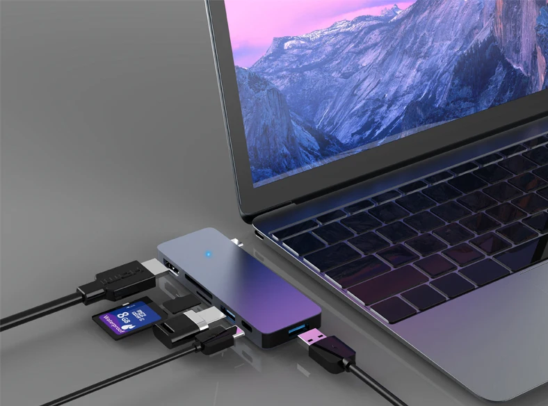 usb c разветвитель 2 шт./лот HDMI док станция 3 * 0 sd карта micor displaylink|Док-станции для