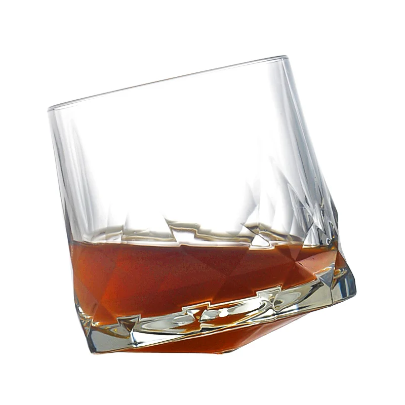 

Ocean Brand Spin Top Old Fashioned Whiskey Rock Glass Diamond Thick Heavy Funny Rotate Whisky Tumbler XO Beer Glasses Wine Cup