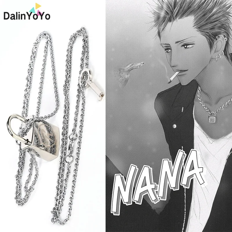 

2pcs/set Anime Ai Yazawa Nana Lover's Key&lock Alloy Fashion Metal Pendant Cosplay Accessories Necklaces Dirlfriend Gift