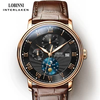 lobinni men watches fashion brand wrist watch seagull automatic mechanical clock sapphire moon phase relogio masculino l1023b 2