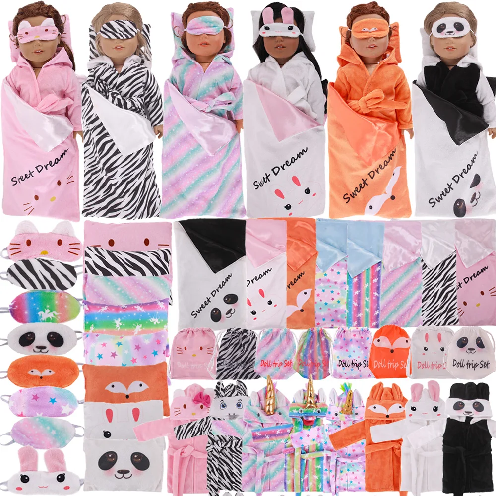 Комплект кукольного халата 6 шт. Одежда для кукол с единорогом/лисой/в форме зебры