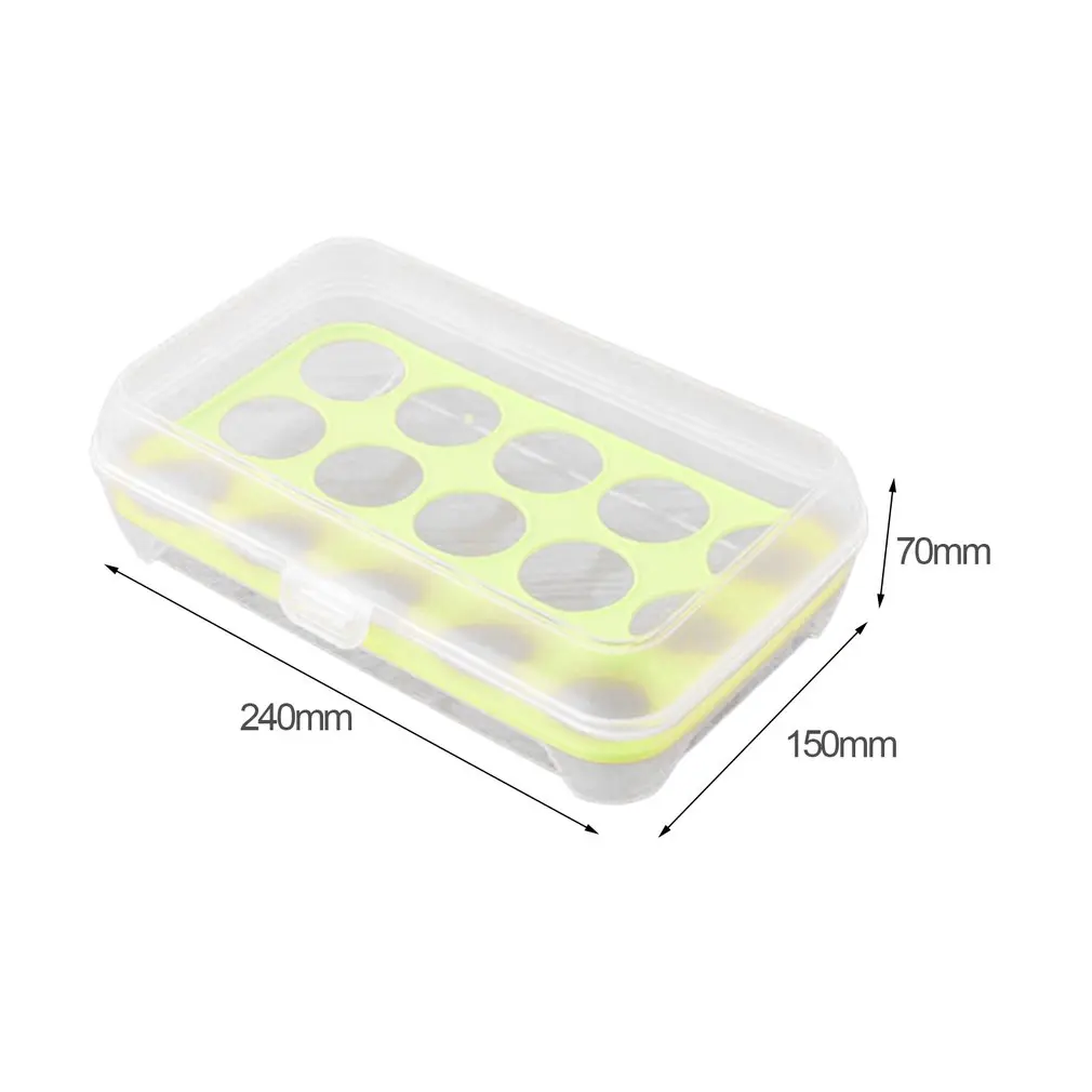 

15 Grids Home Kitchen Supplies Egg Container Storage Box Compact Size PP Egg Container Storage Case Kitchen Gadgets