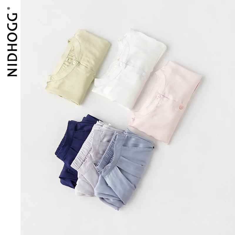 Пижама с феей Женская универсальная атласная винтажная рубашка мешковатые штаны