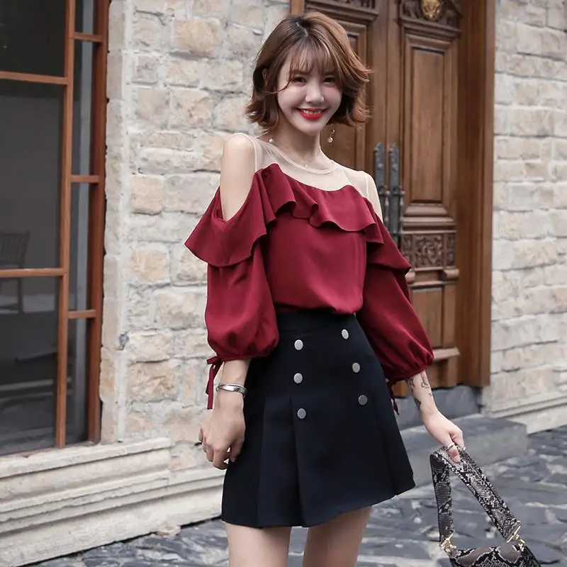 Женский трикотажный свитер и трапециевидная юбка повседневный комплект из двух