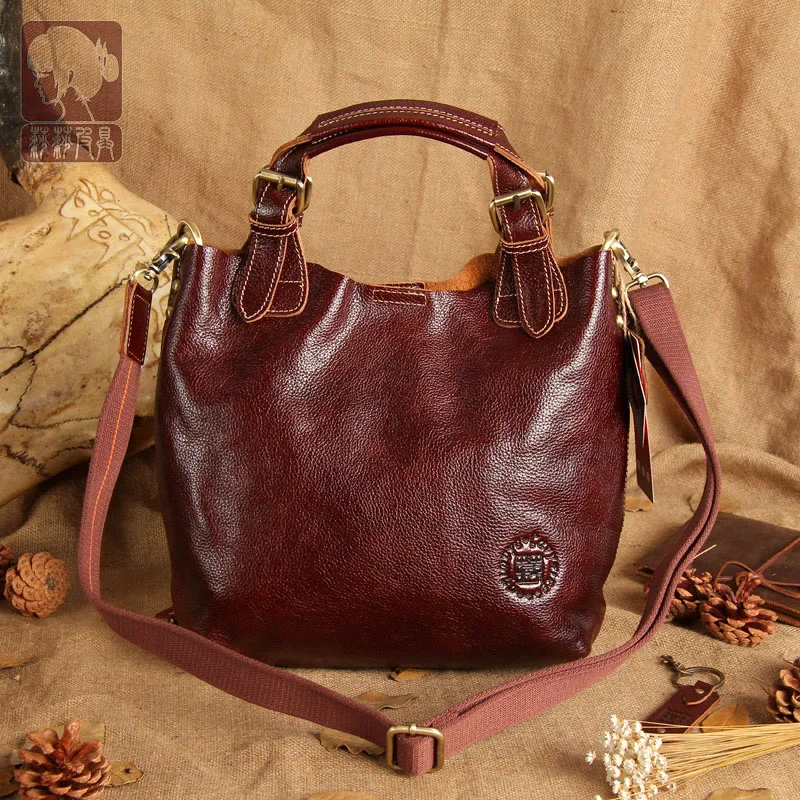 

New high quality 100% women genuine leather handbags Cowhide Composite Bag Tote women bucket bag messenger bags
