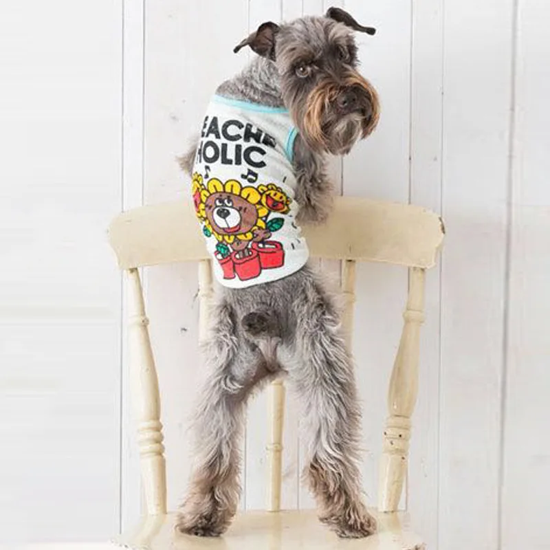 

Мягкая одежда для щенков, милая одежда для домашних животных, костюм для больших собак, мультяшный жилет, модная одежда, модная футболка для ...