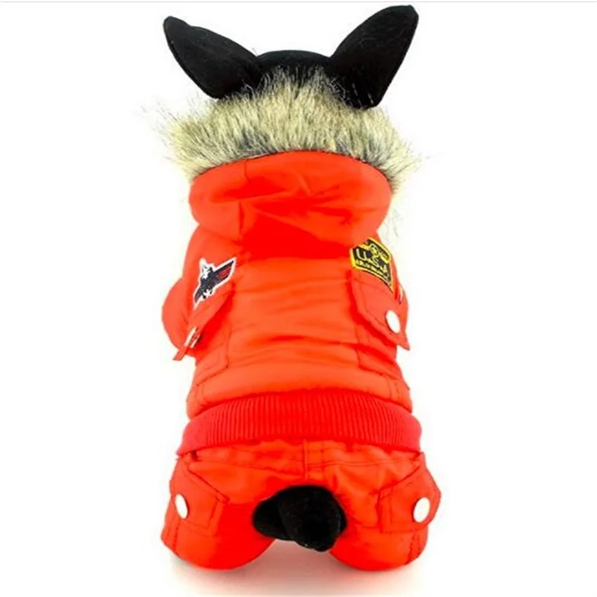 Красное пальто в американском стиле Airman для домашних питомцев теплая одежда