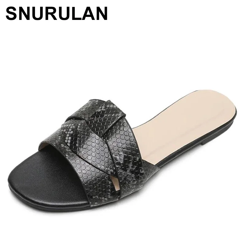 

SNURULAN New Slides Women Summer Slippers Outdoor Casual Beach Shoes Fashion Serpentine Slip-on Womens Slippers Female Sandals