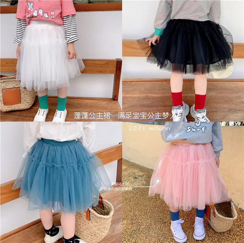 

2021 Girls Spring and Autumn Mesh Skirt Tutu Skirt for Girls Strawberry Skirt Kids Skirts