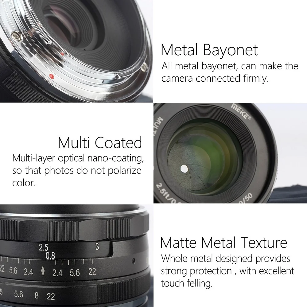 Meike 50mm f 2 0 объектив с широкой диафрагмой и ручной фокусировкой APS C для Nikon 1