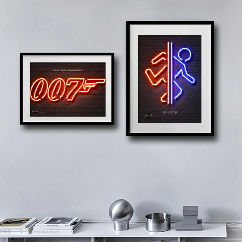 Неоновый светлый постер для геймеров принты в стиле ретро звуковая кассета