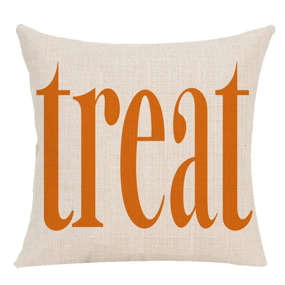 

4Pcs 45*45cm Trick or Treat Pillow Cover Decor Pillow Case Cushion Cover Festival Halloween Christmas village Decoration Retro