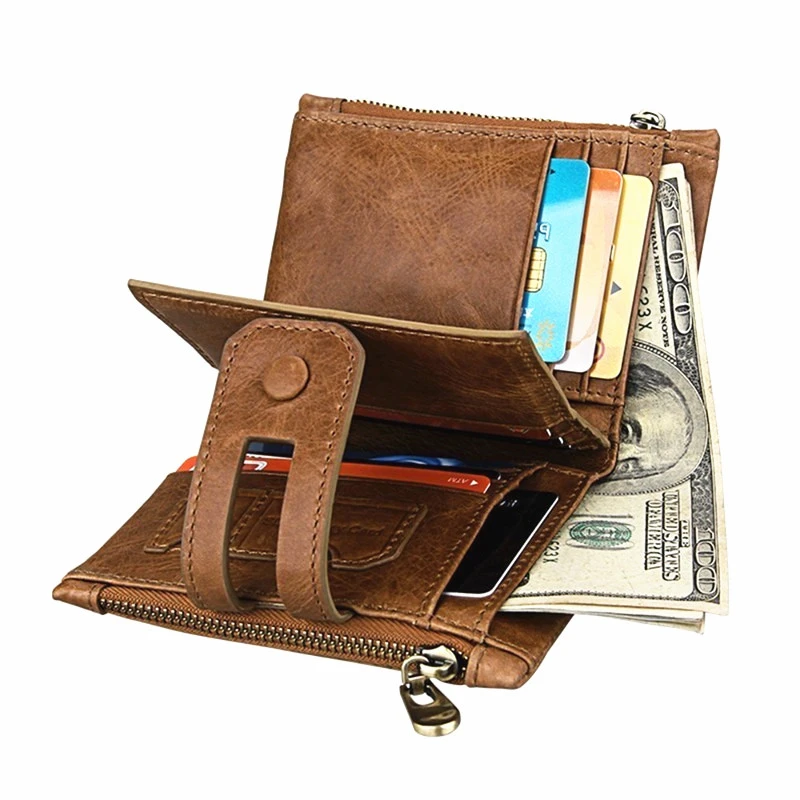 Короткий кошелек для мужчин и женщин бумажник из натуральной кожи клатч с