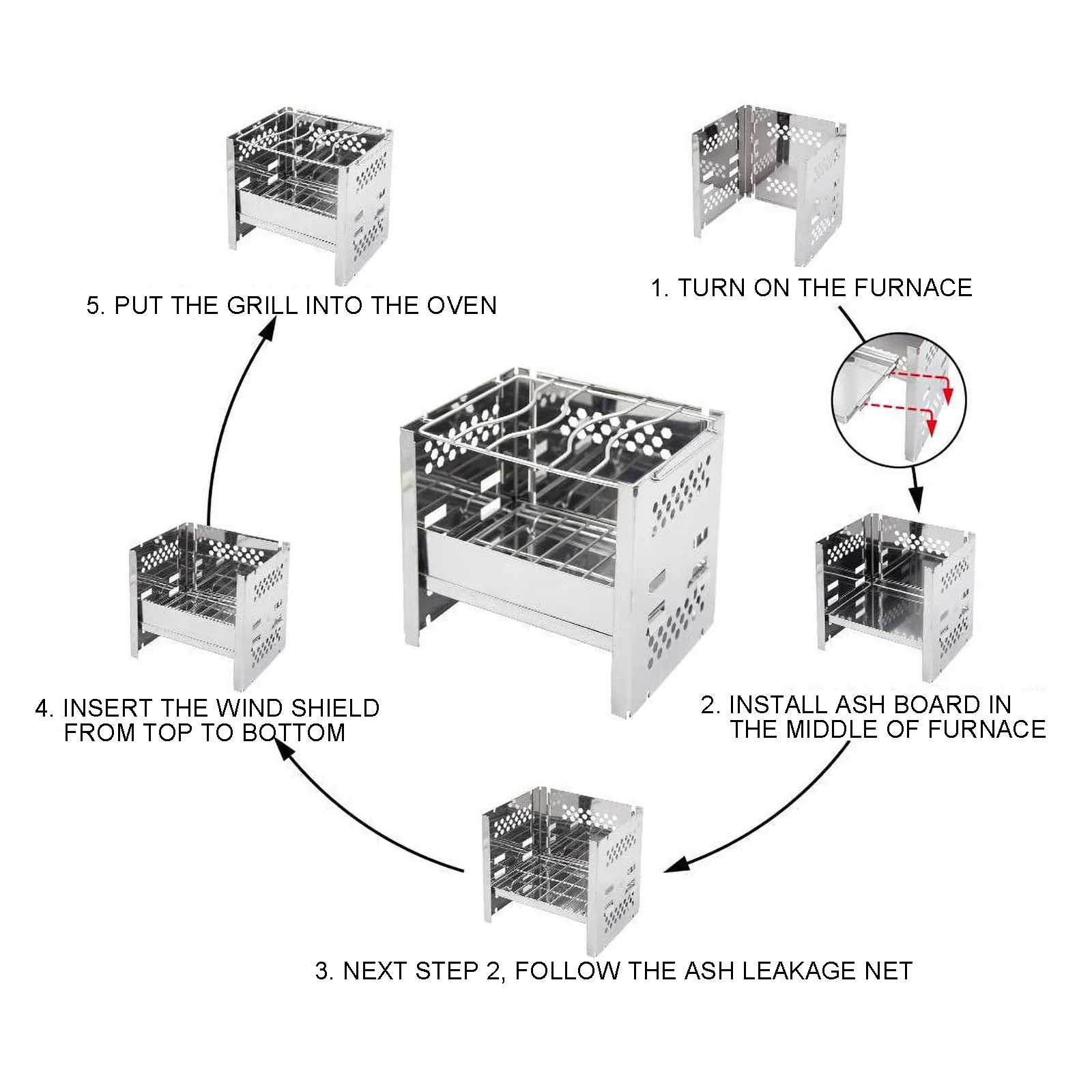Portable Mini BBQ Grill Stainless Steel Multifunctional Folding Barbecue Outdoor Camping Picnic Tool Accessories Tools | Дом и сад