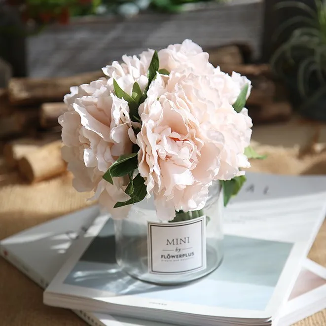 5 цветов искусственные цветы высокого качества мини пионы для дома свадьбы