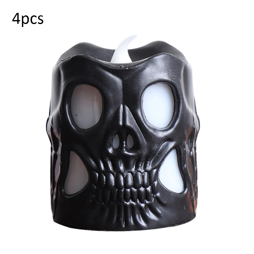 Черный белый цвет огни в форме черепа Призрак лампы свечи для Хэллоуина декор