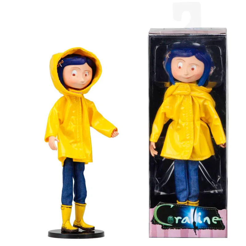 

18cm Anime Coraline The Secret Door Coraline Action Figure PVC Movie Version 7 Inch Raincoat Version Collection Model Dolls Toys