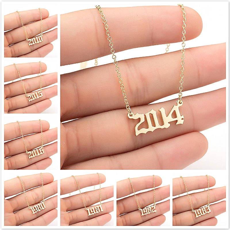 Уникальный память год Номер медное ожерелье для женщин и девочек 1990 1991 1992 1993 1994 2019