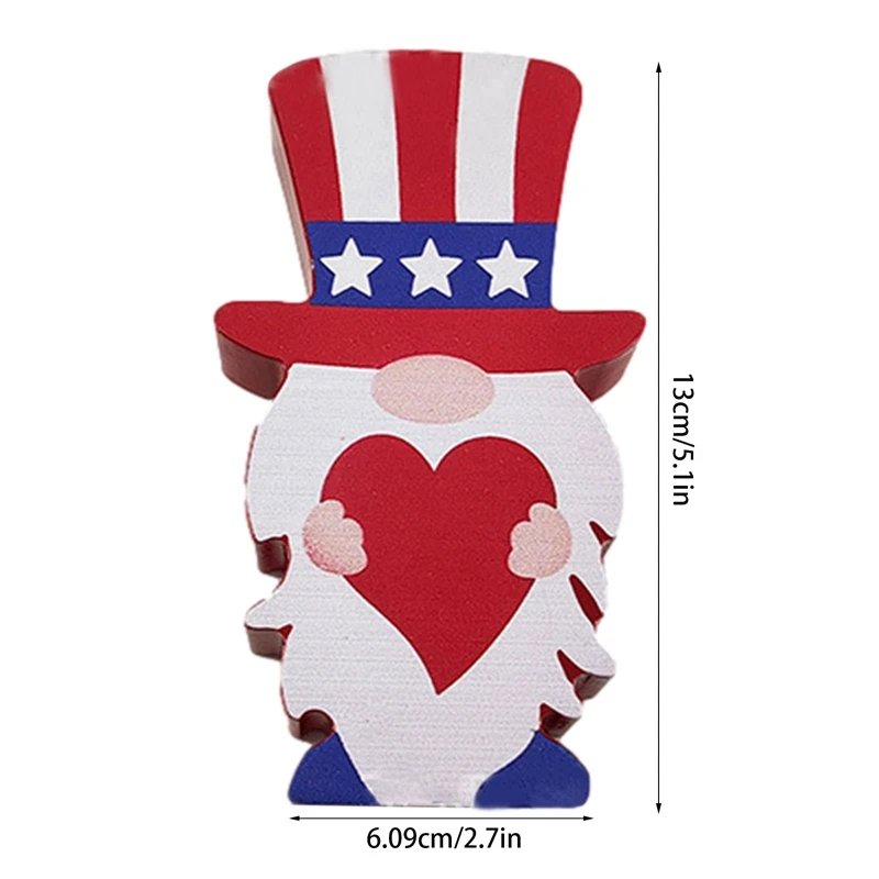 

US Patriotic Wooden Sign American Flag Independence Day Gnome Board Decorations USA Patriotic July 14th Ornaments Decor Stand