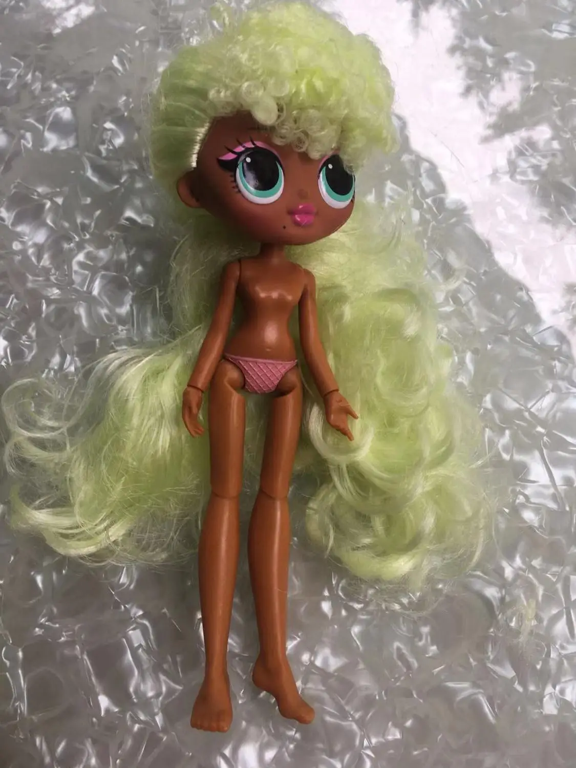 green hair body Модная большая кукольная головка для самостоятельной сборки, кукольные головки с зелеными волосами, Детские стили волос, Обучающие кукольные головки, коллекционная кукла - Цвет: green hair body