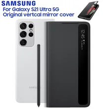 SAMSUNG Flip Case Phone Cover Mirror LED Phone Case for Samsung GALAXY S21 Ultra 5G Original Housing with S Pen Clear