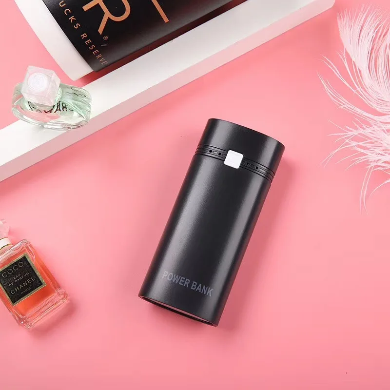 Black No Battery Портативный внешний аккумулятор чехол 2*18650 батарея(нет) USB колоннар телефон зарядное устройство DIY внешний аккумулятор - Цвет: Black No Battery