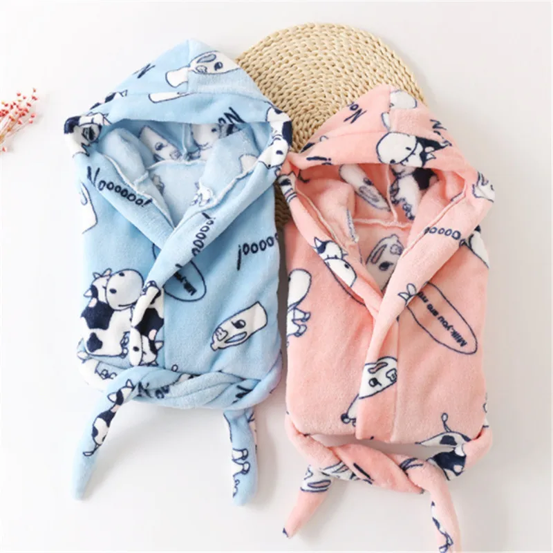Детские Банные халаты принцессы для девочек От 2 до 14 лет фланелевые мальчиков