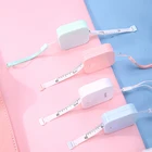 Измерительная лента JIANWU, 1,5 м х 7 мм, кожаная коробка для макарон, карамельных цветов, портативный, модный дизайн, школьные принадлежности