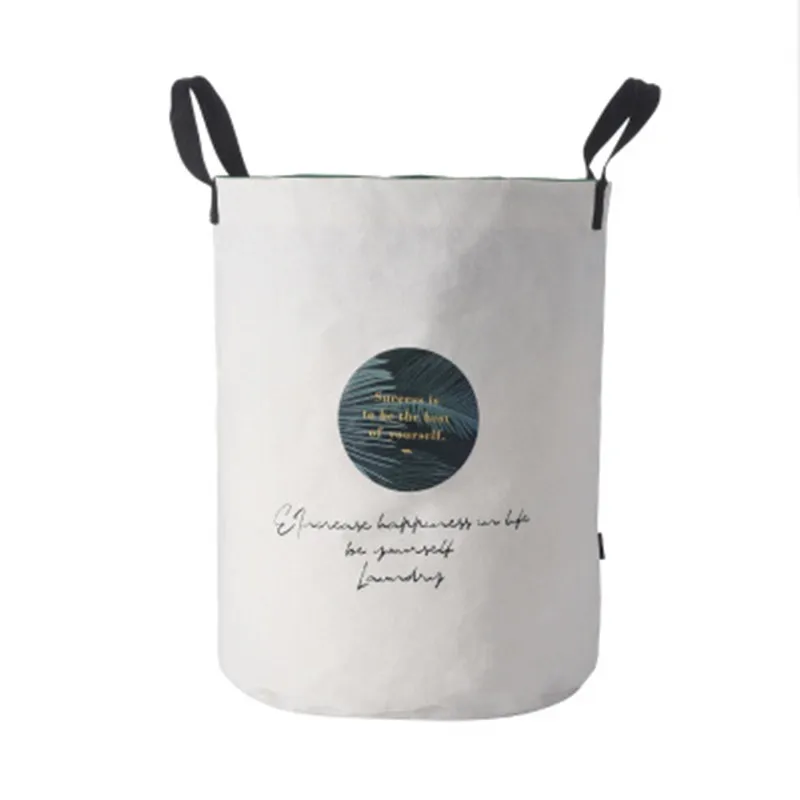 JO LIFE Drawstring Folding Laundry Basket Round Storage Bin Bag Hamper Collapsible Clothes Toy Bucket Organizer | Дом и сад