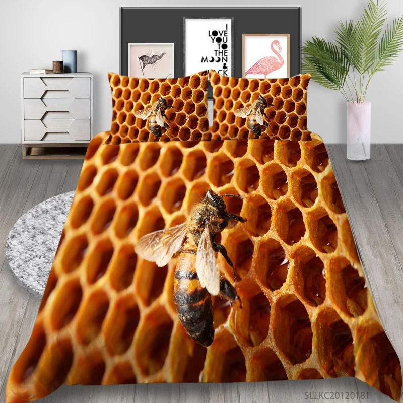 

3D Bedding Set Luxury Bed Set with Pillowcase Lifelike Insect Print Bedroom Decoration for Teen Girl Boy 2/3 Pcs Dropship