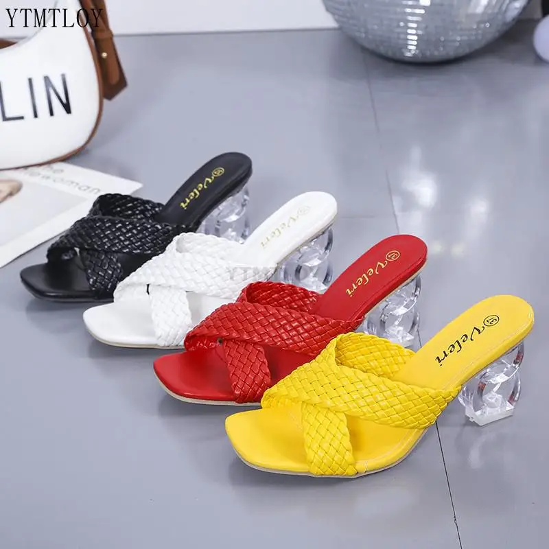 slippers women cross strap summer slides shoes ladies mules square toe 2021 indoor ytmtloy house zapatillas casa mujer free global shipping