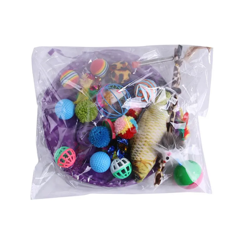 

23 Sets Pet Cat Channel Funny Cat Stick Combination Toys Stick and Mouse Indoor Interactive Toys Supplies Mixed Color