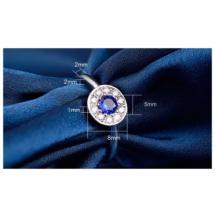 Bague Ringen 925 пробы Серебряное кольцо для женщин с созданным аквамариновым регулируемый размер кольцо с камнем для женщин подарок на день Святого Валентина