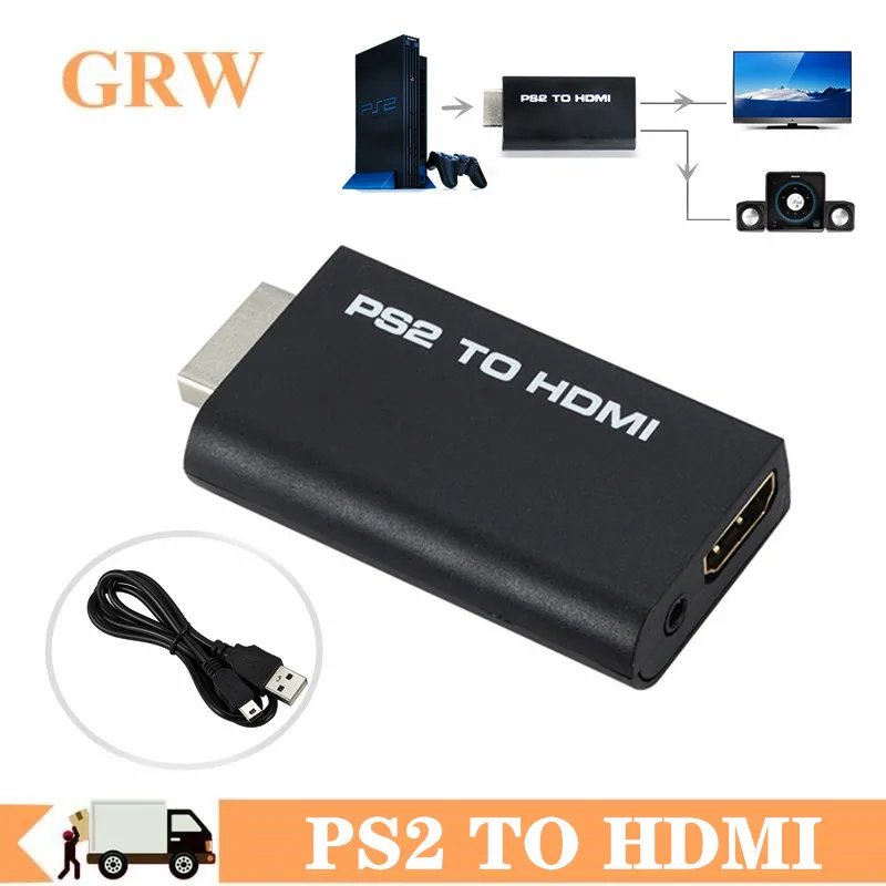 Портативный Аудио-и видеоконвертер PS2 в HDMI 480i/480p/576i с аудиовыходом 3 5 мм