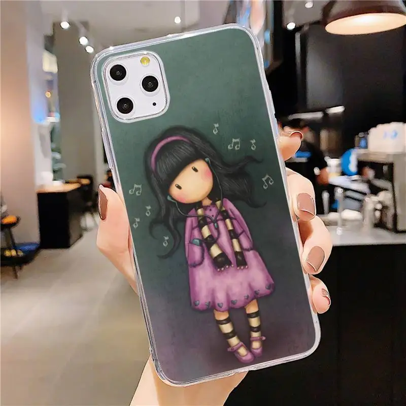 

Santoro Gorjuss Phone Case Transparent soft For iphone 5 5s 5c se 6 6s 7 8 11 12 plus mini x xs xr pro max