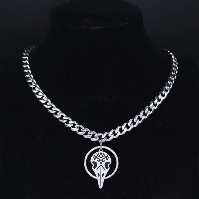 Женское Ожерелье из нержавеющей стали в стиле панк Серебряное колье ювелирные