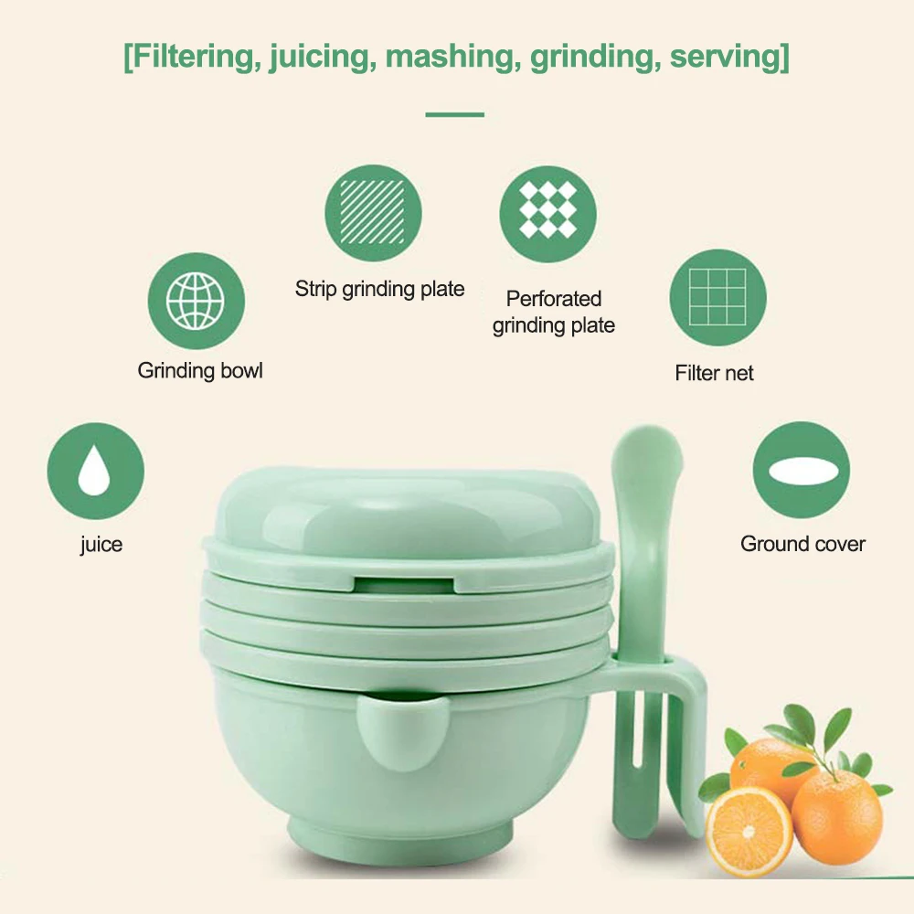 

Learn Dishes Grinding Bowl Food Supplement Baby Grinding Bowl Cute Portable Stylish Supplement Children Infant Food Mill For Kid