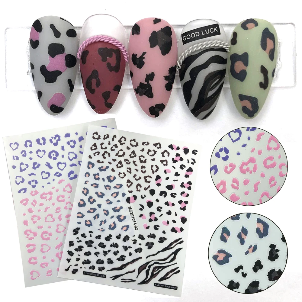 

Nail Art Decoration Adhesive Decals 3D Nail Art Stickers Leopard Print Sticker