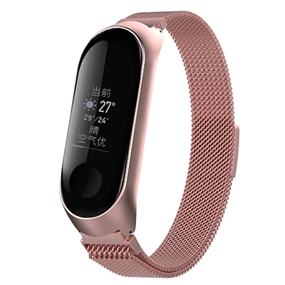 Для mi band 3 металлический ремешок для Xiao mi Ремешок Браслет без винтов для Xiao mi Band 3 браслет Correa для Xiao mi Band 3 браслет на запястье - Цвет: Rose pink 03