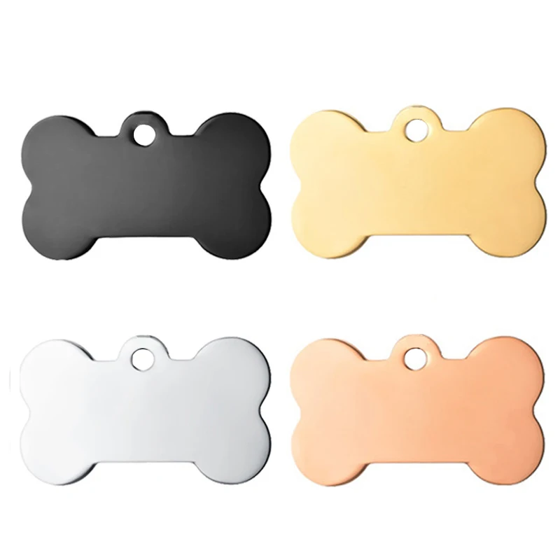

Stainless Steel Dog Bone Tag40*21mm/5*28mm/36*22mm Blank Metal Pendant for Engraving Pet ID Gold/Rose Gold/Black Color 10pcs