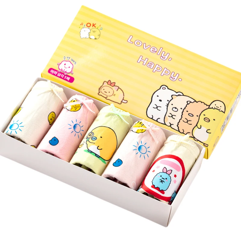 

5 pcs/lot Cotton Panties for Kid Girls Cartoon Soft Underwear Panties Children Teenage Briefs Comfortable Underpants