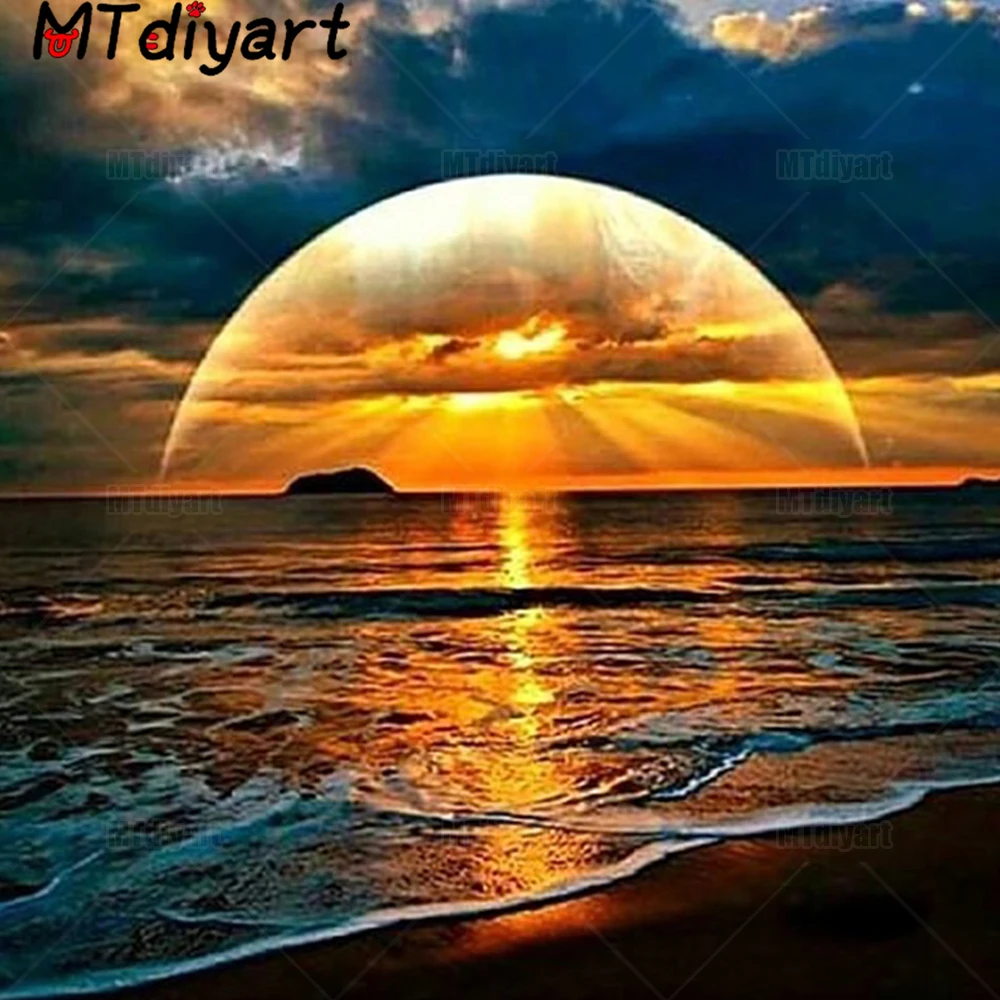 Набор для алмазной живописи пляж Закат творчества сделай сам искусство морской