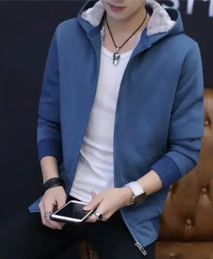 

Winter 2018 new men's hoodies men's casual pure color hoodies for young people