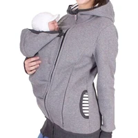 winter 2021 maternity hooded kangaroo pregnant women baby jacket outerwear coat zipper hoodies with baby carrier thicken clothes