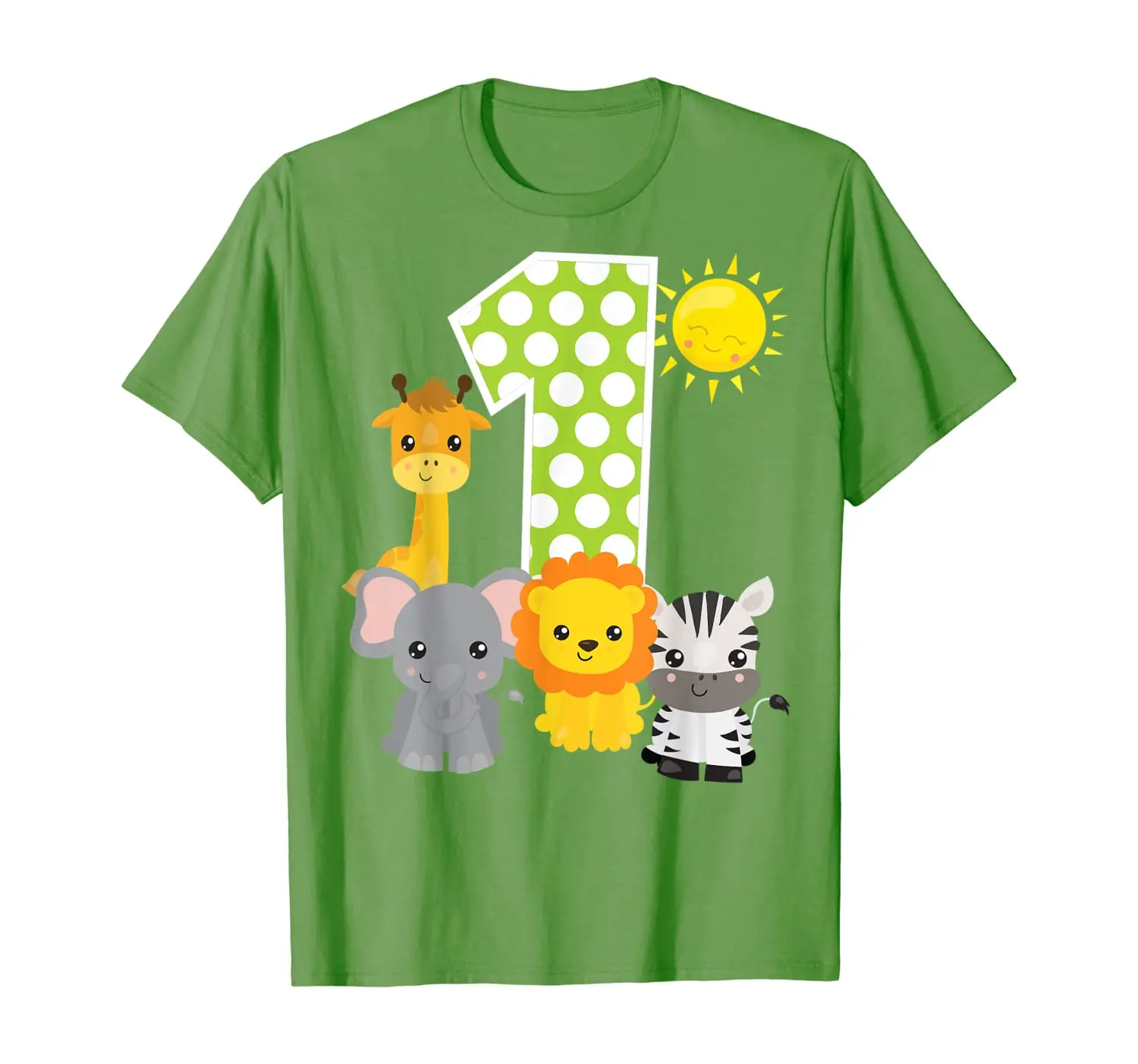 

I'm 1 Safari Theme Birthday Gift 1 Yrs Old Shirt Zoo Animals