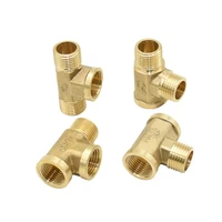 brass plumbing 12 tee thread t type connector female g12 male water splitter threaded connector fittings 10pcs