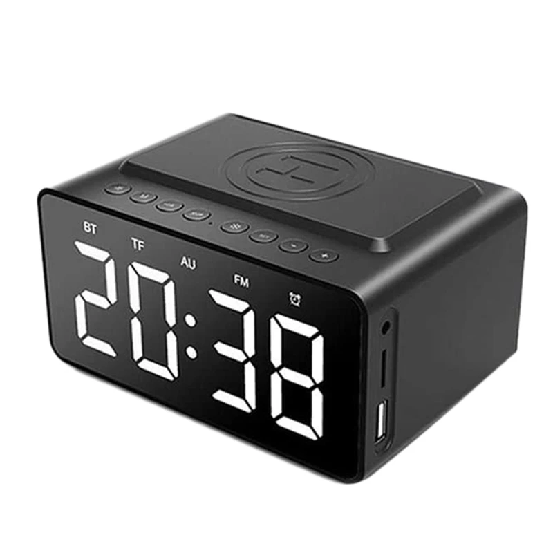 BT508 три в одном Беспроводная зарядка Bluetooth динамик с будильником USB порт для